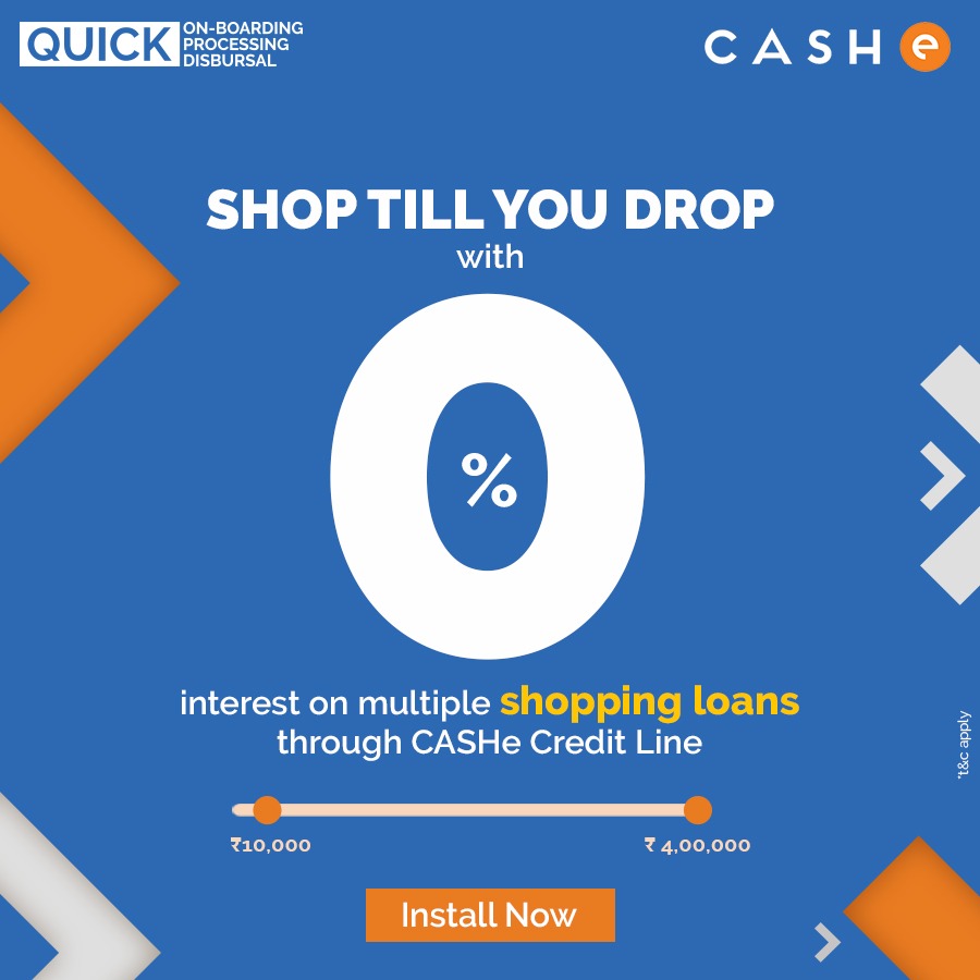 CASHeApp's tweet photo. The CASHe Credit Line offers you an unlimited shopping experience with multiple shopping loans. Just with one approval, get your shopping loan at 0% interest* and indulge in shopping for your favourite items online.  Download CASHe now!

*T&amp;C apply

#CASHeCreditLine #CreditLine https://t.co/UxWtjZ2nxG