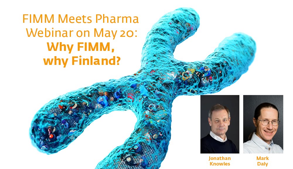 Planning to attend the first event of our new FIMM meets Pharma #webinar series with FIMM Director @dalygene and Prof. Jonathan Knowles May 20? 
Remember to register, so that we can send the event link to your e-mail:
https://t.co/SciiNW1scD https://t.co/ShZior1XLG