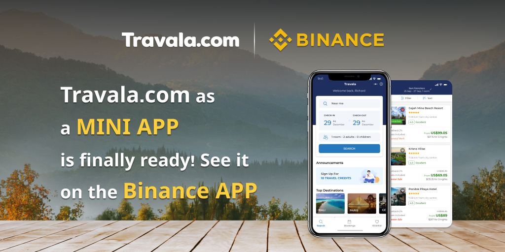 📢 Search, book and pay for millions of hotels and accommodations directly from the #Travala mini app built into the @Binance App with over 10 million daily active users. Fast loading speeds and instant payments with #BinancePay

$AVA #Binance $BNB #Travel @expediapartners  🤝