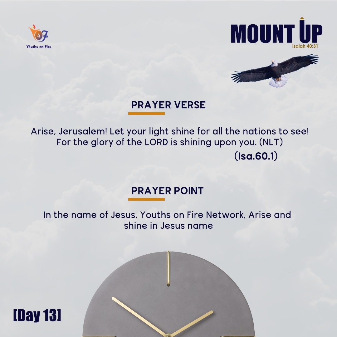 YOFconnects's tweet photo. Youths On Fire Network,arise and shineβ¨
Pray to God, about YOF, if she has been and is still a blessing to your life.
Join tonight's prayer from 9:00pm-9:30pm.
Connect via
https://t.co/UOoPmYyT90
OR
https://t.co/FUrxXC8QFY
#Day13
#30daysfast
#Mountup https://t.co/I2MNNWdBLU