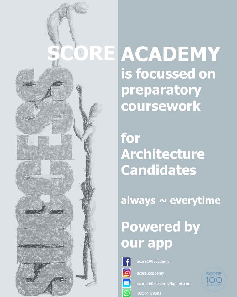 score100academy's tweet image. The preferred way to prepare for #GATEarchitecture is here. DM to know more. #wenasaindia #wenasa #councilofarchitecture #scoreacademy #iiaindia