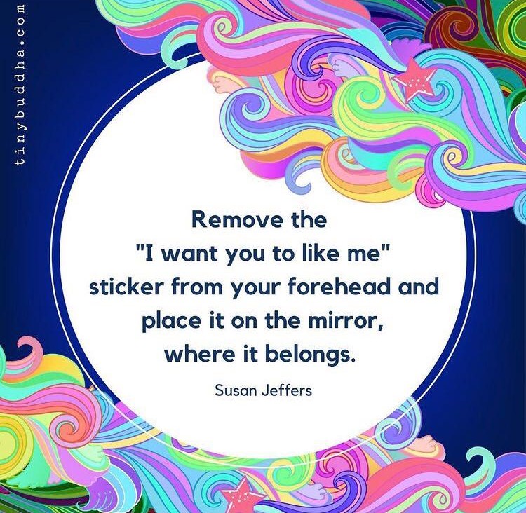 Remove the 'I want you to like me' sticker from your forehead and place it on the mirror, where it belongs. Such a powerful quote to share with our students 🙂 #sphe #wellbeing #selfkindness #selfcare #relationships @PDST_Hwellbeing