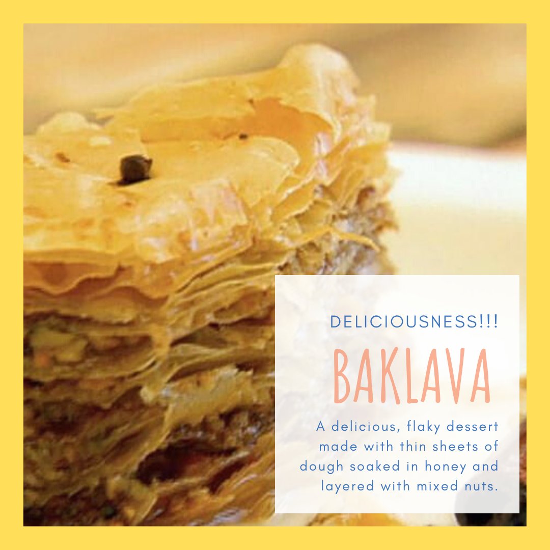 OCGreekFest's tweet photo. On the Menu - Baklava!  Need we say more...  #Greekfood #Gyros #Souvlakia #fetafries #baklava &amp; more!   Visit https://t.co/O2IeANIgAs for full menu and location.  Drive-up &amp; take out, pre-order online and pick-up OR have Doordash deliver for you! https://t.co/nYubUPcruX