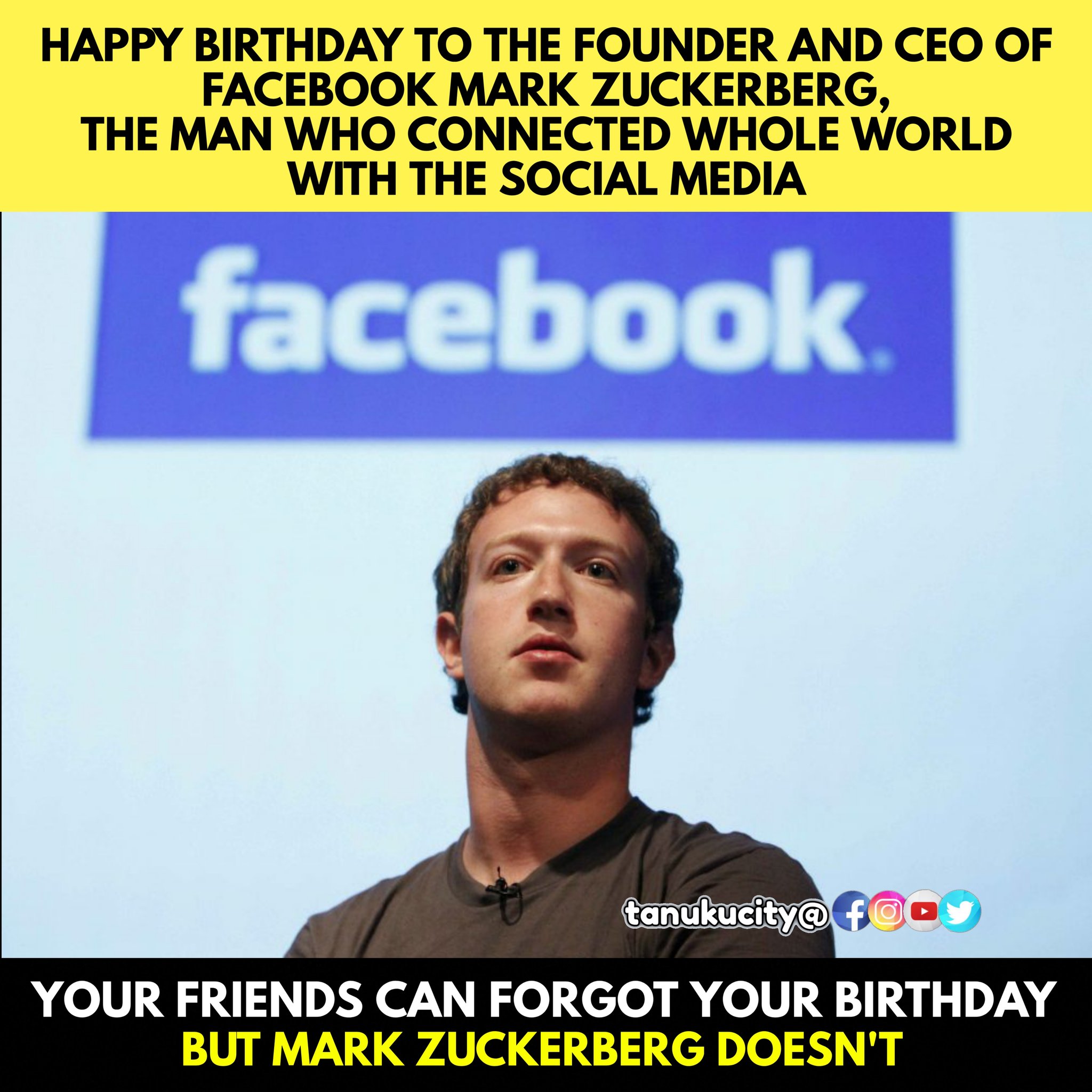 You have not just created a Community..
You have created a Great Family..  Happy Birthday Mark Zuckerberg..  