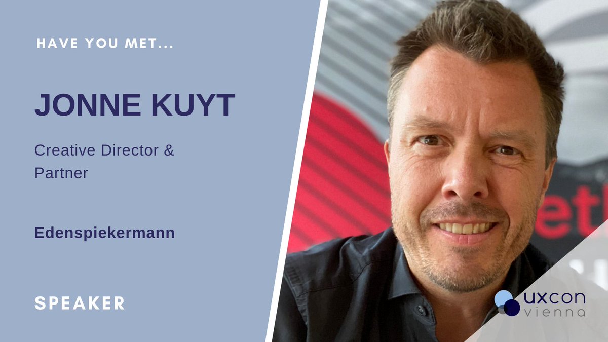Have you met Jonne? He has 20 years of experience in the field of customer centric innovation. In his talk Jonne will be explaining why "a kick in the buttom" sometimes is the key to success!

<a href="/edenspiekermann/">Edenspiekermann</a>

#ux #uxdesign #uxresearch #ui #uidesign #userexperience #innovation