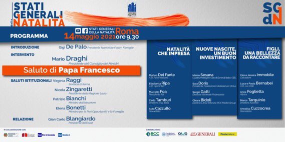 donciucci's tweet photo. Al via gli Stati Generali della Denatalità: riusciranno tutti i big presenti (e ci sono davvero tutti!) a dare i segnali necessari per riprendere in mano il futuro dell'Italia? #sdgn @Pontifex_it #Draghi @gigidepalo @virginiaraggi @nzingaretti @elenabonetti #Blangiardo @istat_it https://t.co/jQCL0kNnk7
