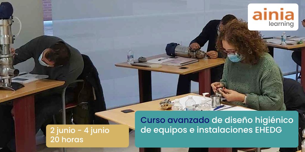 ainiatecnologia's tweet photo. En el Curso Avanzado de Diseño Higiénico e Instalaciones #EHEDG, adquirirás los conocimientos necesarios para incorporar en tu actividad profesional los criterios higiénicos y garantizar que el equipo ofrece garantías no contaminantes. 

¡Apúntate ya!
▶️https://t.co/W1cD77cd93 https://t.co/TM6bVceOU9