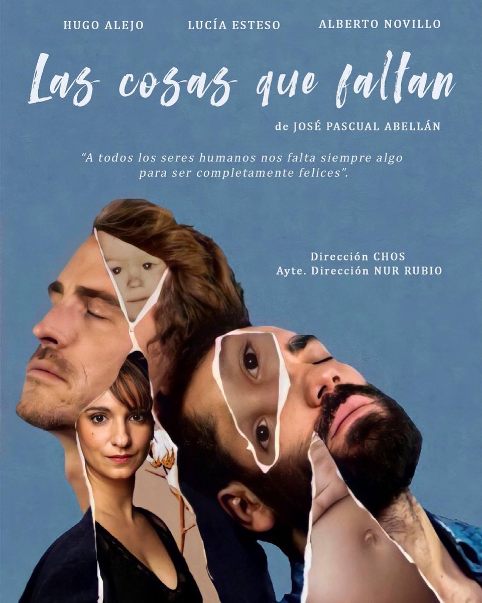 💙 “A todos los seres humanos nos falta siempre algo para ser completamente felices”. 💙
🎭 #LasCosasQueFaltan de <a href="/jpabellan/">Toji Fushiguro</a> dirige <a href="/yosoychos/">chos</a> <a href="/nurietarucord/">Nur Rubio</a> con <a href="/Huguerdam/">Hugo Alejo</a> <a href="/albernovillo/">Alberto Novillo</a>
📆 JUNIO: sábados y domingos a las 19h en <a href="/nave_73/">Nave73</a> 
#estrenos #teatro #cultura #Madrid #junio