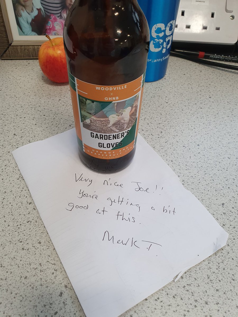 Always nice to get some feedback! 

Gardener's Gloves going down a treat as usual! 

Thanks <a href="/TrewinMark/">Mark Trewin</a>! Will be brewing this again in a few weeks!