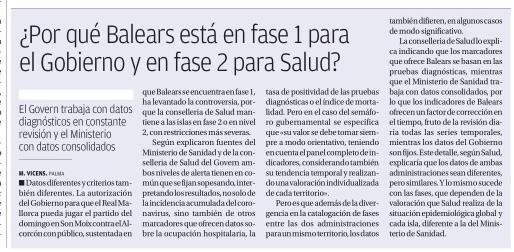 Antoni_Amengual's tweet photo. Aquesta és la qüestió!! (avui al @diariomallorca )

Al carrer ningú entén res, als despatxos tampoc... 
A Mallorca i Eivissa podem anar als esdeveniments esportius (amb compliment de mesures), però la restauració continua amb interiors tancats per complet. 
Esquizofrènia pura. https://t.co/Dxw8w9NYVY