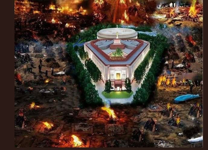 karthikgobi's tweet photo. @fayedsouza 12% GST on Oxygen Concentrators
12% GST on Remedisivir
12% GST on Ventilator
18% GST on PPE
   5% GST on Vaccines

Modiji is collecting these Taxes to build important things like Central Vista, Modi Mahal &amp; more Statues.

Modiji might tax dead bodies next. But let's be POSITIVE. https://t.co/B2QsjSDKv1