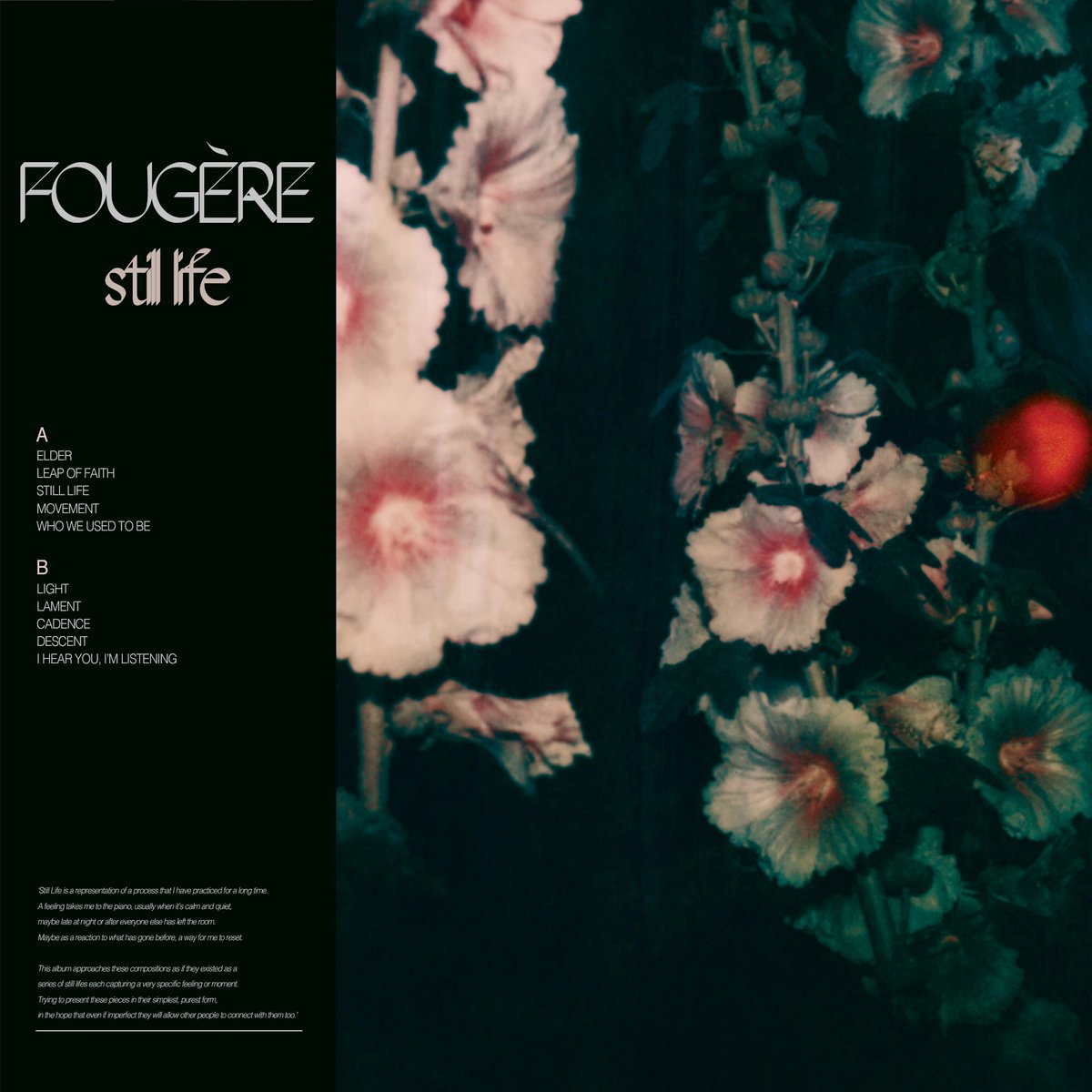 | out now | 
So happy to release my album Still Life today. 

Thank you to everyone for making this happen.

_____ _____ _____
Available on all the streaming platforms and via the link in my bio