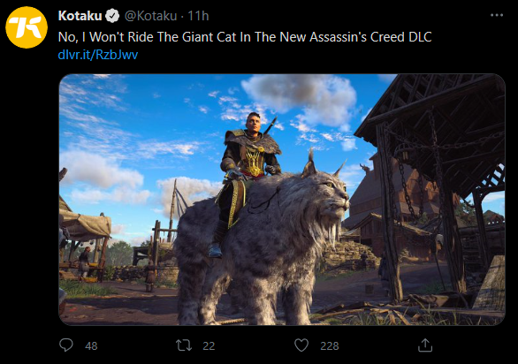 No, I Won't Ride The Giant Cat In The New Assassin's Creed DLC