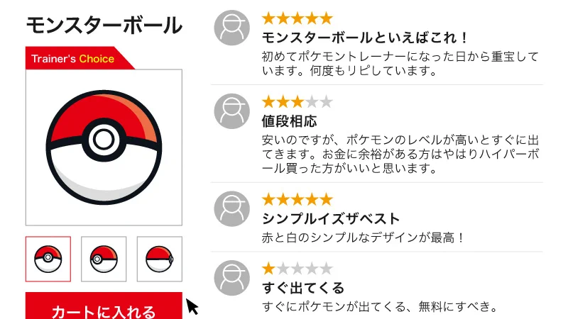 もしポケモンの世界に口コミサイトがあったら？モンスターボールのレビューがこれwww