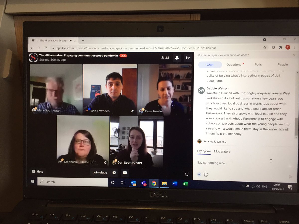 petewrathmell's tweet photo. Really interesting discussion on engaging communities - and particularly young people - on this morning’s @LifeAtSOCIAL #PlaceIndex webinar. With @blowndes, @AheadP_ship’s @steffiburras and co. Chaired expertly by @Geri_E_L_Scott 👏👏
🏠🚅🌳🐾🏬🚲🗣 https://t.co/b6ujskmXF6