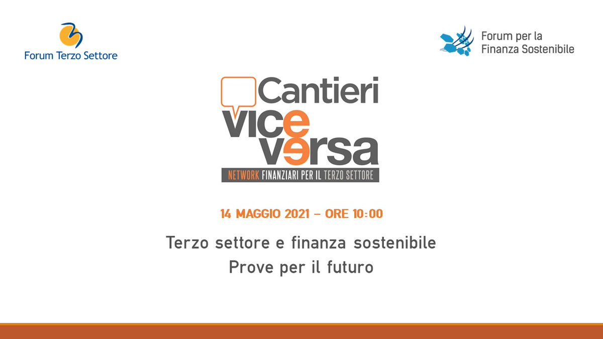 Il SegGen <a href="/fbicciato1/">Francesco Bicciato</a> al lancio di Cantieri ViceVersa
"Il #PNRR adotta una logica di sistema che creerà le condizioni favorevoli per avviare azioni virtuose e innovative: #finanzasostenibile e #TerzoSettore insieme saranno attori chiave"
Siamo online qui➡️bit.ly/2RgdKeA