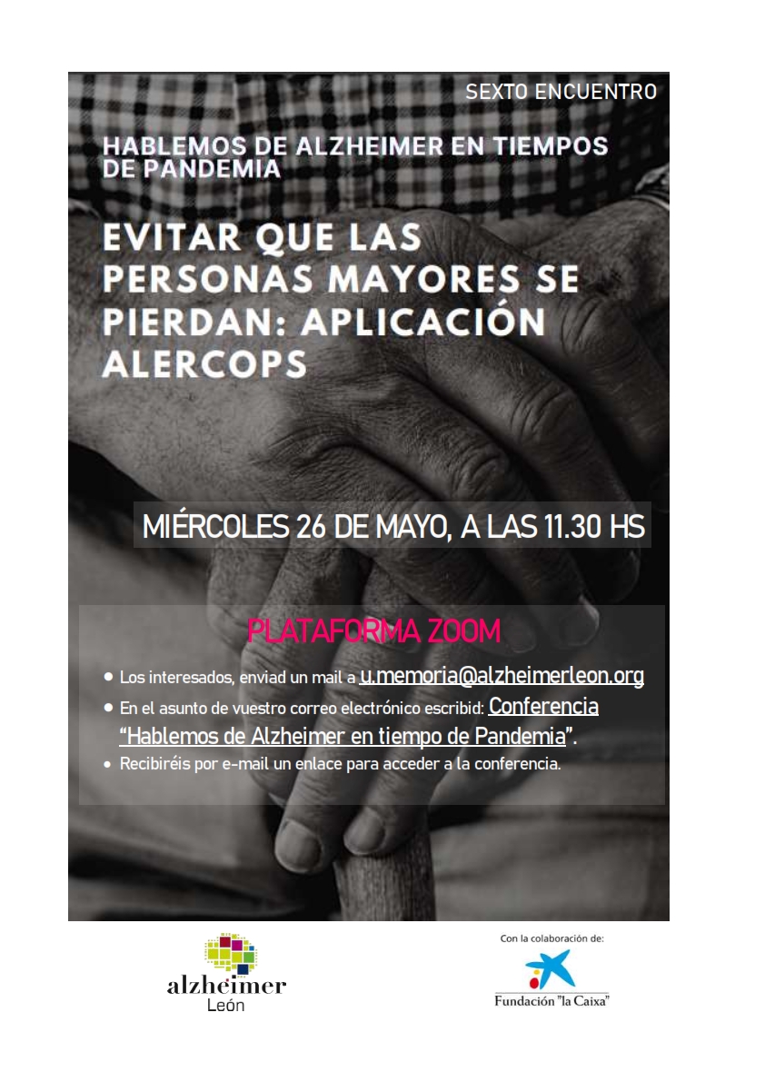 AFACAYLE's tweet photo. Charla coloquio virtual propuesta y organizada por @AlzheimerLeon con la colaboración de @FundlaCaixa para presentar la aplicación #ALERCOPS
👮♀️👮♂️ Laura Estrada López, Policía y Comisaria Provincial de León, realizará la presentación.
Inscripciones: u.memoria@alzheimerleon.org https://t.co/FLKptZEccR