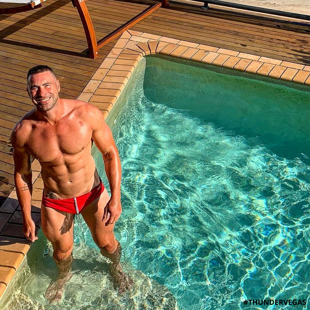 WARNING ⚠️ SLIPPERY when wet 💦 but we’re willing to risk it for Ed 😏😍 Tickets: bit.ly/2QrhQQl #thundervegas #thunderfromdownunder