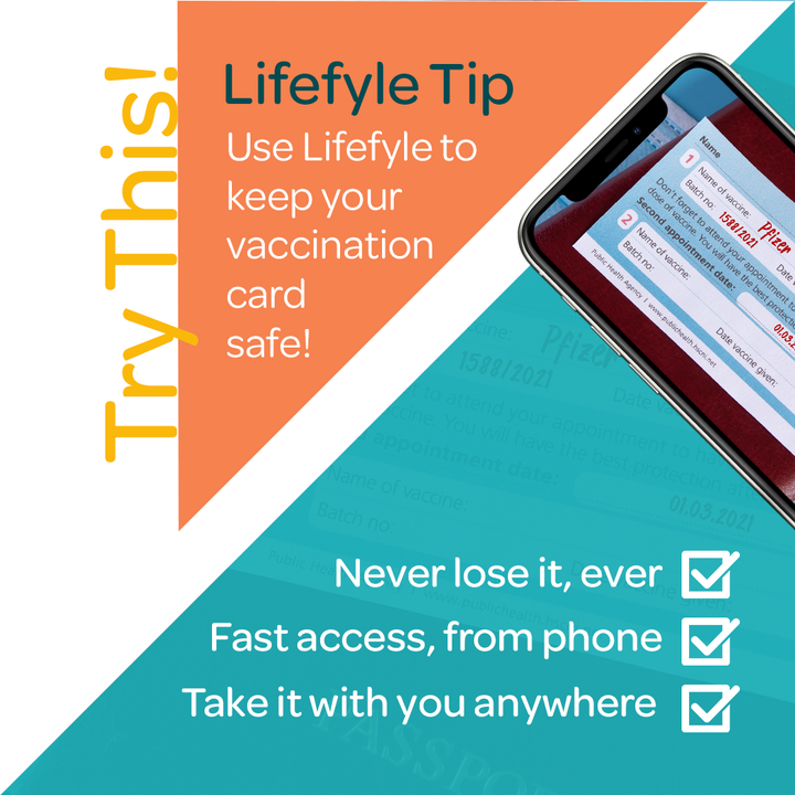 LifefyleLtd's tweet image. Got your Covid Vaccine yet? If so, you don't want to lose your vaccination card! Lifefyle helps you to securely store it on your phone, so you can have peace-of-mind and access it anywhere you are!
​#vaccinecard #neverloseit 
​
​#declutteredhome #lifeadminday #declutterlikeamo