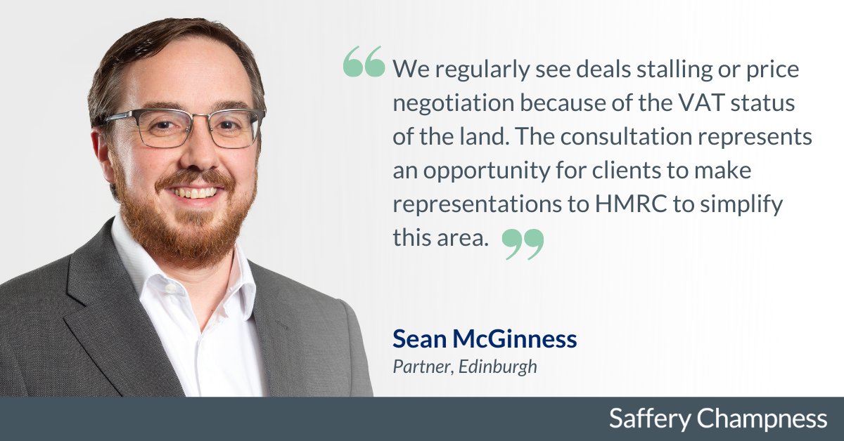 Sean McGinness, the firm’s head of #VAT and also head of the firm’s Real Estate Group comments on HMRC's call for evidence to explore ways to simplify the VAT rules relating to #land and #property: bit.ly/3y96FgA.