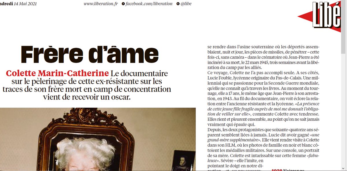 <a href="/ColetteDocShort/">Colette - Documentary Short</a>  dans <a href="/libe/">Libération</a> aujourd'hui. Dommage que <a href="/juliettedbrd/">Juliette Deborde</a> ne cite pas le Livre des 9 000 au <a href="/lecherchemidi/">Le cherche midi</a> malgré l'envoi de la notice de JP Catherine à sa demande 😢