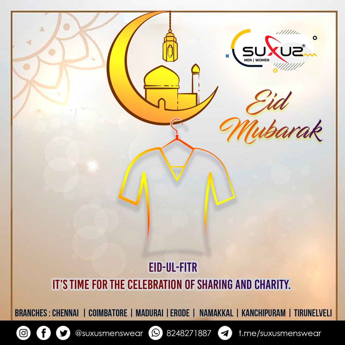 SuxusMens's tweet photo. Ramadan Mubarak to all. 
May the blessings of the Ramadan month fill your heart with peace, harmony, and joy. 

#Ramzan2021 #RamadanMubarak #eidmubarak  #Ramzanwishes https://t.co/VUlaYeQEwO