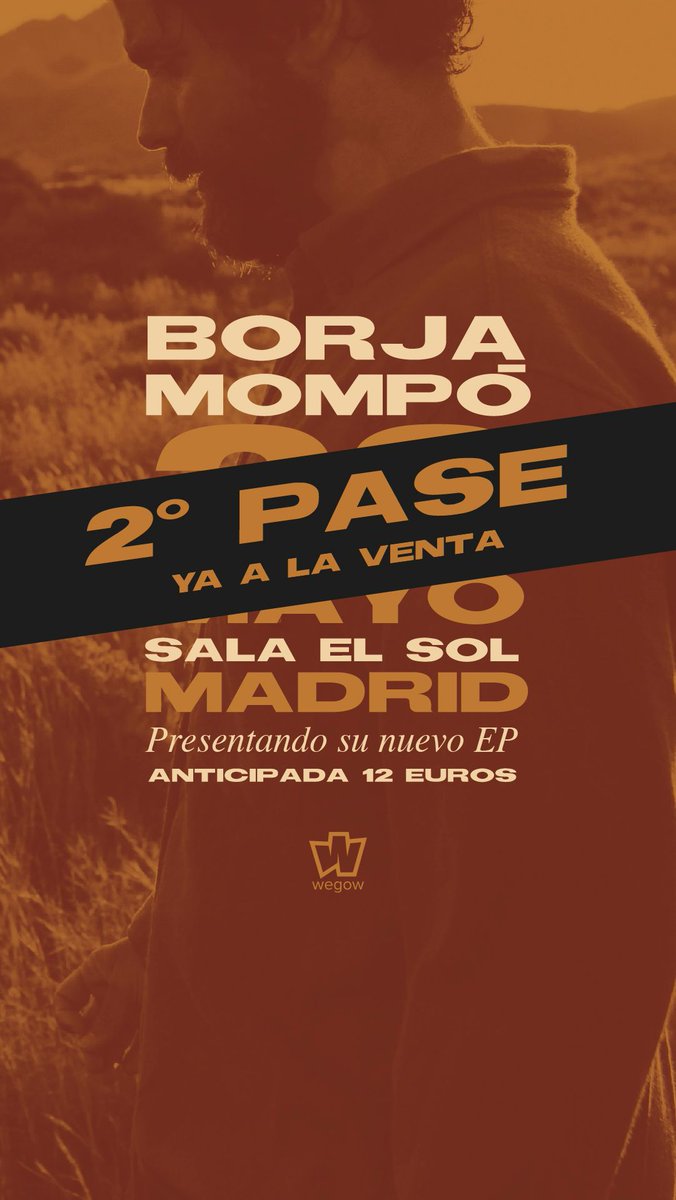 💥 ¡Muy buenas noticias! Anunciamos segundo pase para el concierto de Madrid. Abrimos venta de entradas para las 21:30 de la noche, el mismo 22 de mayo. 
Además realizamos una pequeña modificación de horarios para que os sea más cómodo asistir a cualquiera de los dos pases. 👍