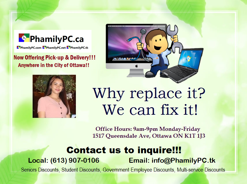 phamilypc's tweet photo. Why replace it?
We can fix it!
Give us a review at https://t.co/4mxNgcdeNA
#ottawa #computerrepair #computerrepairottawa #pcrepair #pcrepairottawa https://t.co/Pv1xmIHl3Y