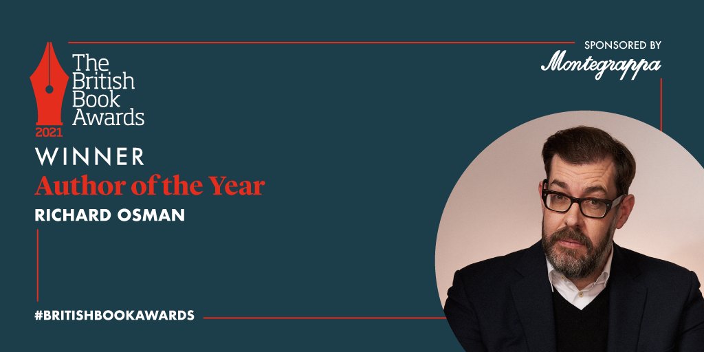 thebookseller's tweet photo. This year's Author of the Year winner is @richardosman!

@TheMontegrappa 

#BritishBookAwards #Nibbies https://t.co/jKcroaUy51