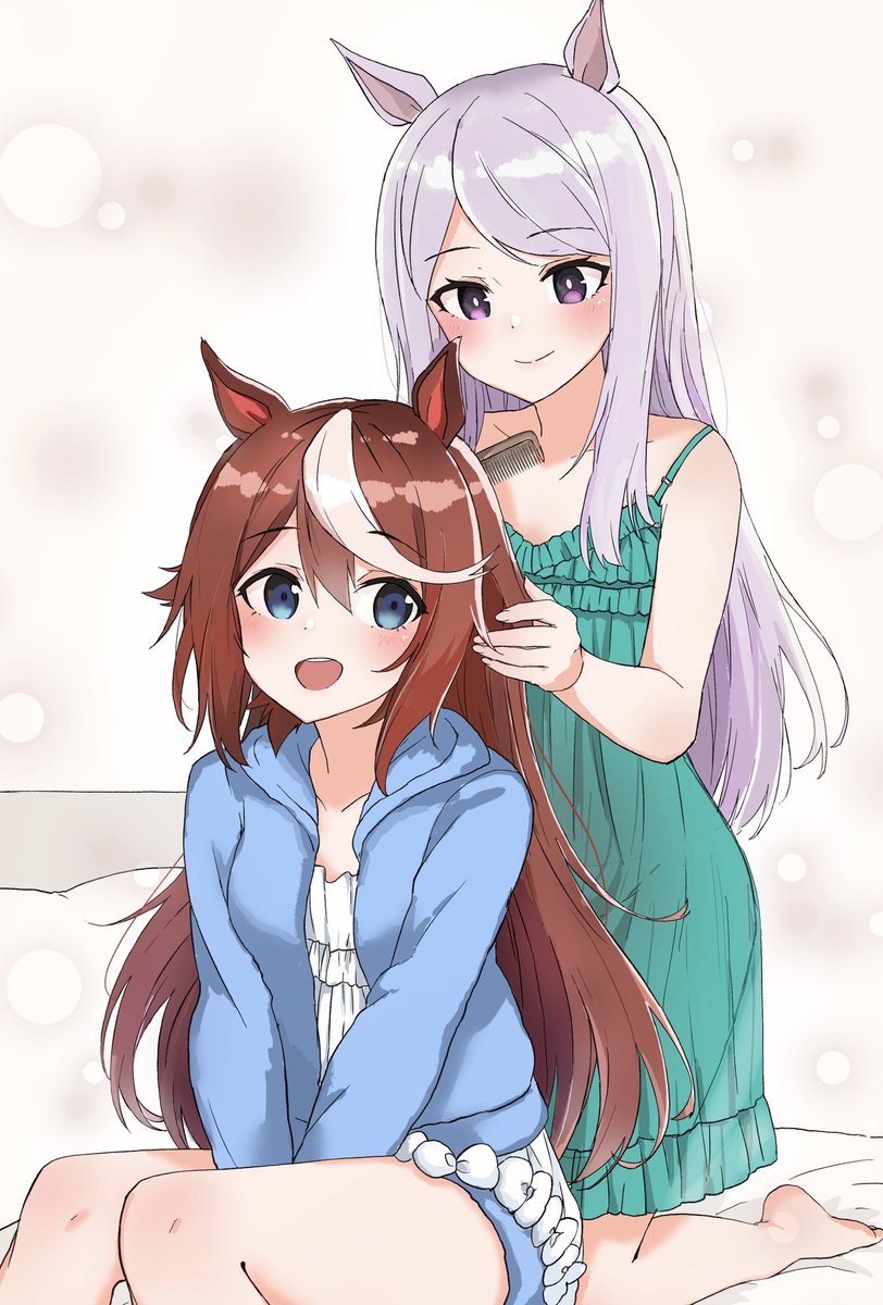 mejiro mcqueen (umamusume) ,tokai teio (umamusume) multiple girls 2girls animal ears horse ears long hair brown hair horse girl  illustration images