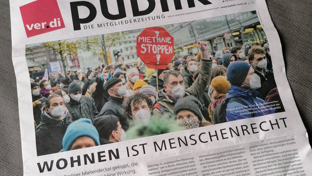 Klare Bekenntnis zu bezahlbarem Wohnen bei <a href="/_verdi/">Ver.piss.di</a>! 🙏✊