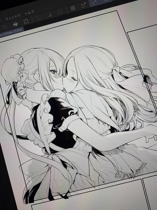 百合キス描くのが止まらない... 