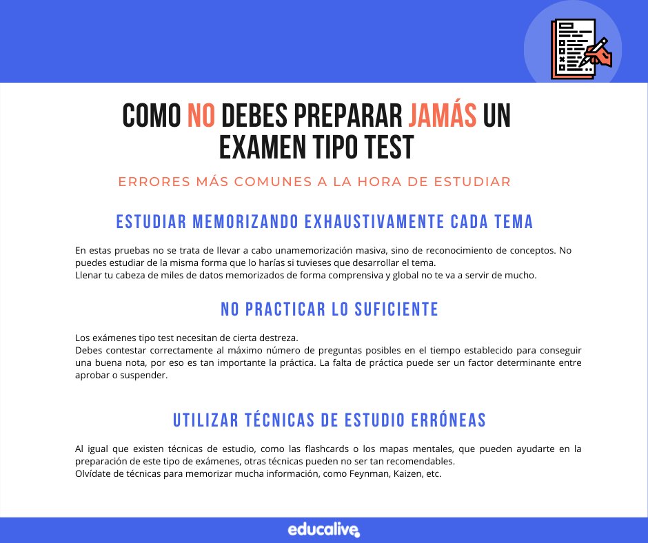 📝¿Tienes que estudiar para un examen tipo test?
👉Pues aquí tienes algunas claves que te ayudarán a no cometer errores tontos cuando tengas que  prepararlos.