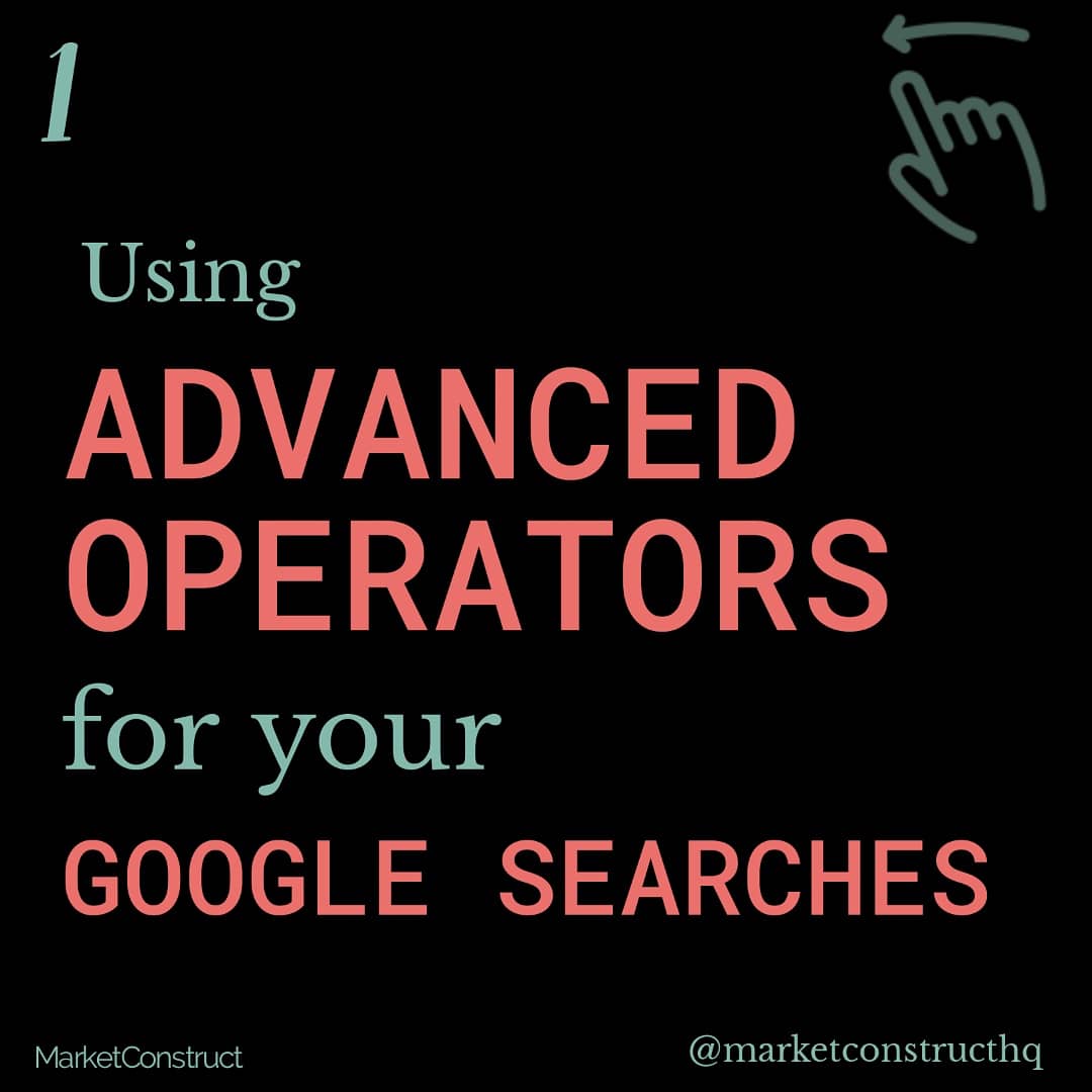MarketConstruct's tweet photo. Quick guide to utilizing advanced search operators on Google. Starts using these operators to refine your searches and get more accurate results. 
.
.
.
#marketconstruct #marketing #seotips #advancedSearch #searchtips #searchtipsandtricks #searchtricks #googlesearch #deskresearch https://t.co/ISyEIG5fqq