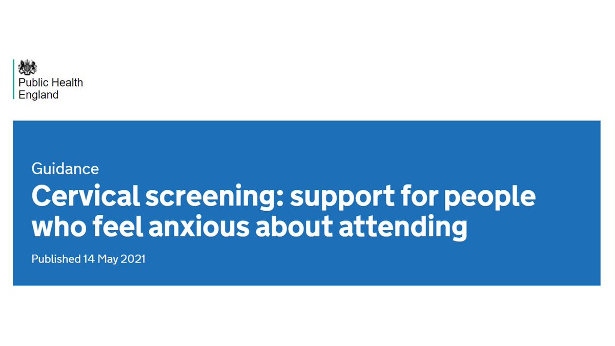 Screenshot of a new PHE guidance document: Cervical screening: support for people who feel anxious about attending.