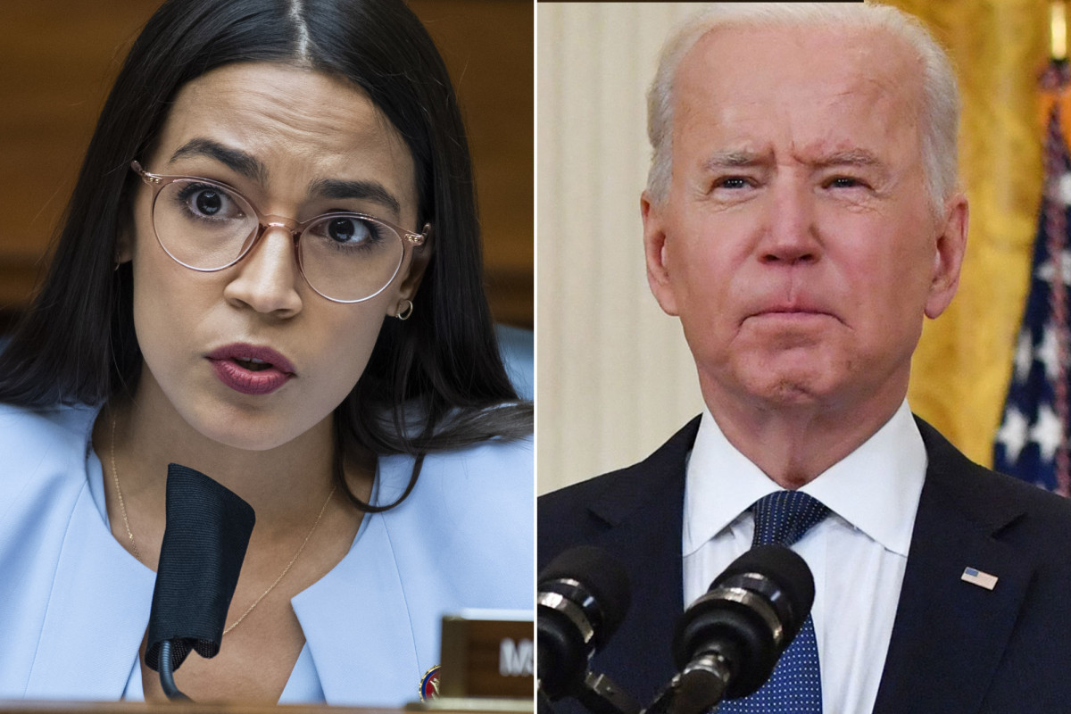 nypost's tweet image. AOC slams Biden for Israel support and taking 'the side of occupation' trib.al/i5ApssF