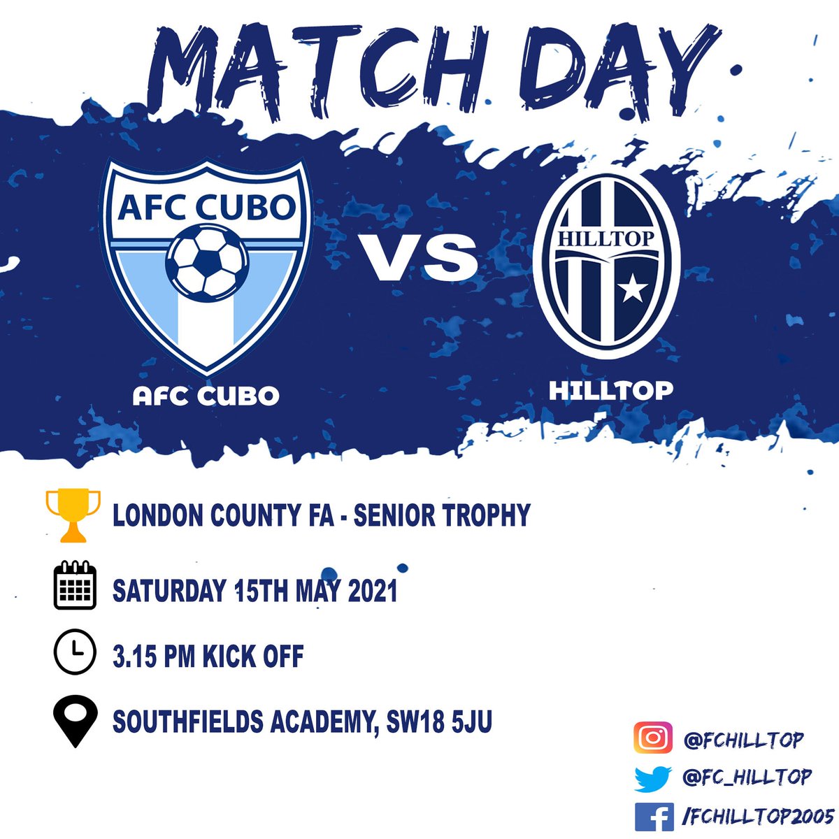 Cup Game tomorrow vs @AFCCubo in the quarter finals of the London Senior Trophy.

#hilltopway #grassrootsfootball #football #premierdivision #cupgame #londoncountyfa #seniortrophy #middlesexleague