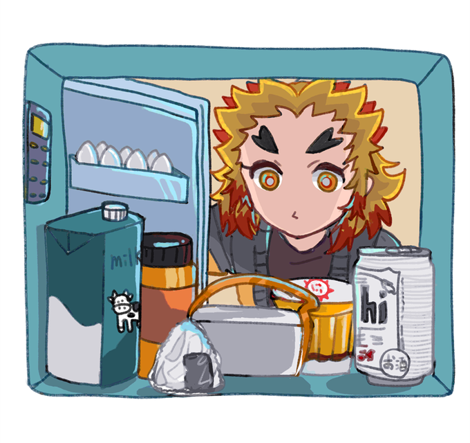 欸姆(Emu)🍠低浮上さんがTwitterに投稿した煉獄杏寿郎(鬼滅の刃)のイラスト。