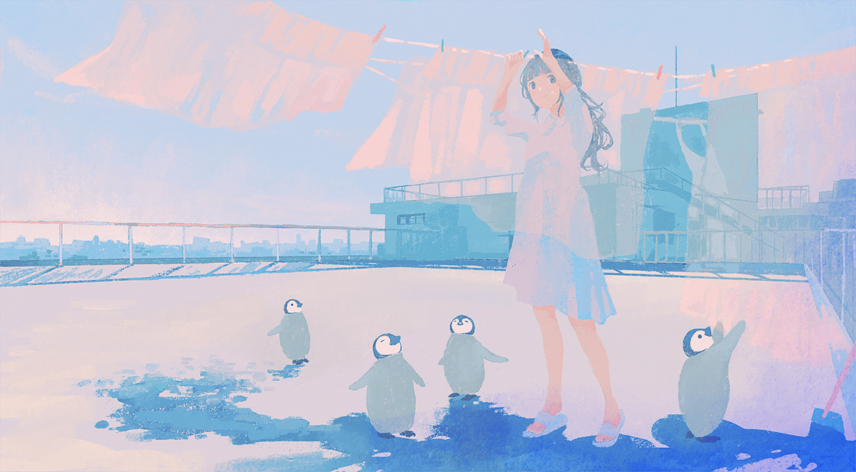 「洗濯日和 」|tabi🐧のイラスト