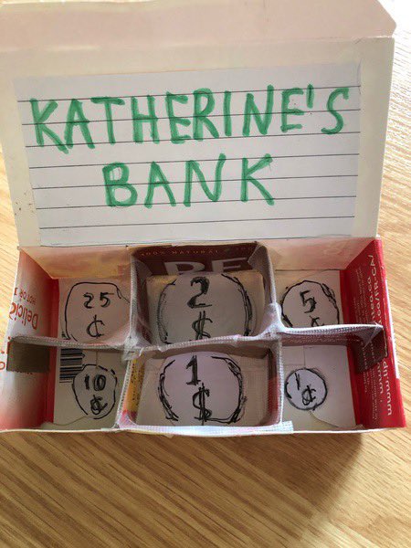 b01kindiefun's tweet photo. We are learning about money this week. Our challenge was to create a “bank” to sort and keep our money. We were blown away with the creativity of our students. Everyone got a chance to share and talk about their creation. @HillcrestTigers @SCDSBey https://t.co/LxNOteRvYM