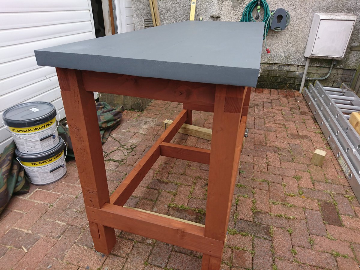 FesterForged's tweet image. Here is the finished product, all sanded and treated (it's an outdoor bench). I'll be back to my oven build soon