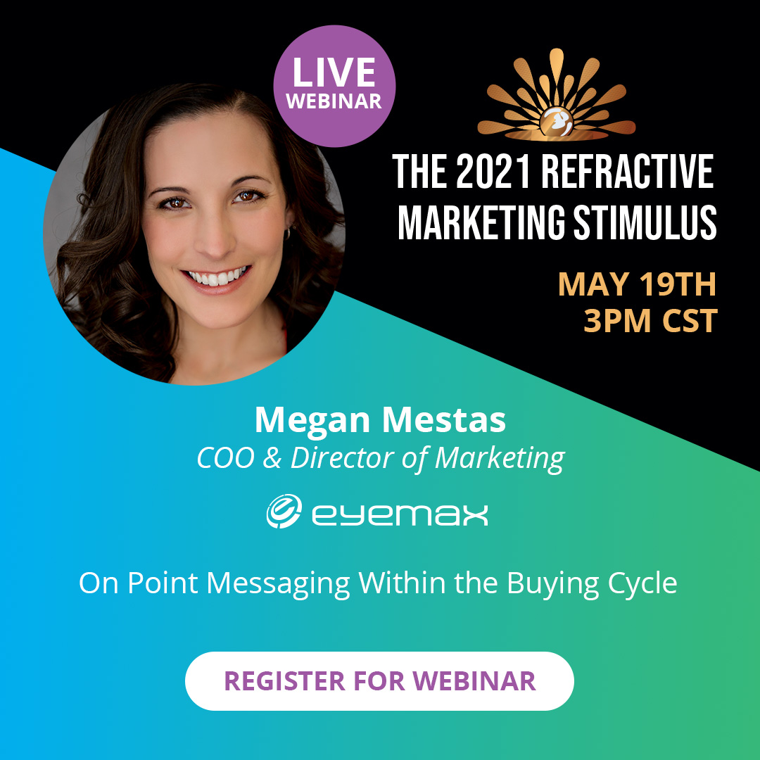EyeMaxGroup's tweet image. We are excited to be a part of this panel again for an informative webinar Wednesday 5/19! Register today and get some new marketing insights for 2021! register.gotowebinar.com/register/86467…