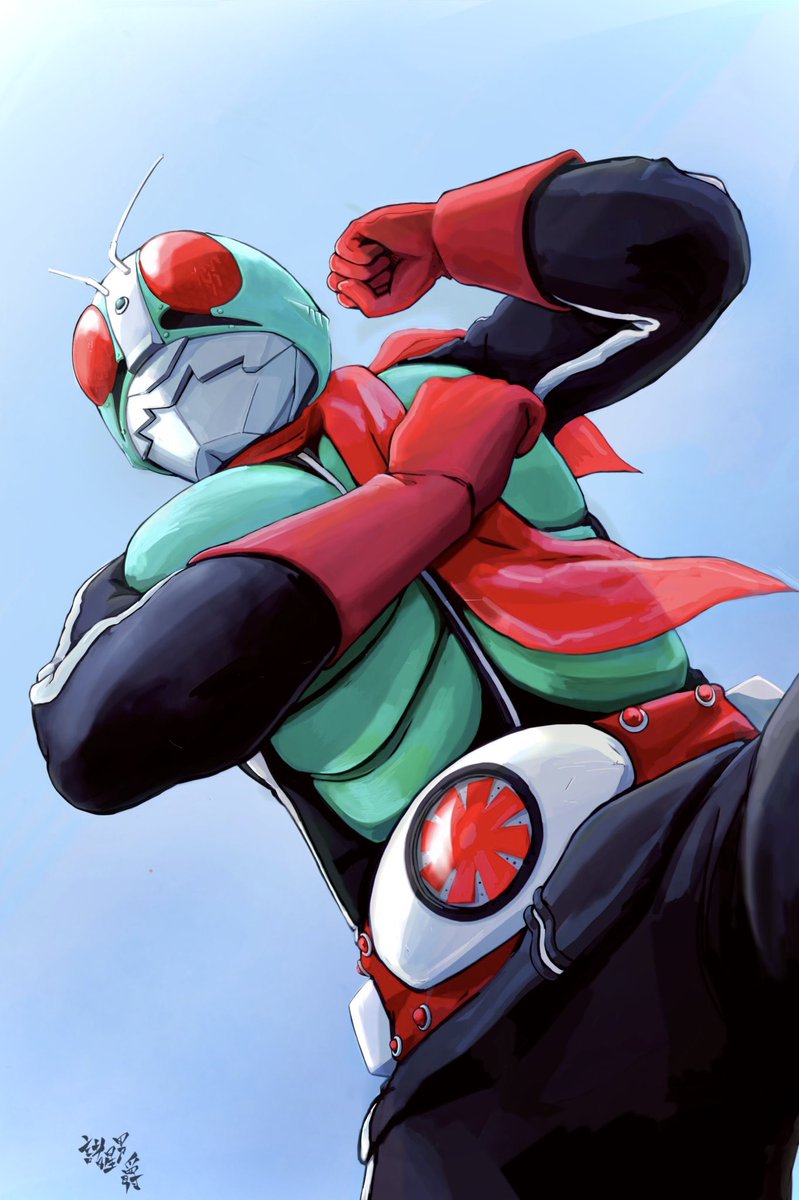 変身ポーズは やはり仮面ライダー2号で 諸星 男爵 Originalのイラスト 変身ポーズは やはり仮面ライダー2号で 諸星 男爵 Originalのイラスト