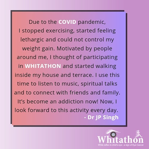 lvpeiwhitathon's tweet photo. What an uplifting feedback from a long standing supporter Dr JP Singh #motivation 

#WhitathonVirtual #Whitathon2021 is marking its last day tomorrow, so buckle-up and complete your activities!

#RetinoblastomaAwareness #SaveVision #SaveLife #LVPEI https://t.co/yQxNh6b7FK
