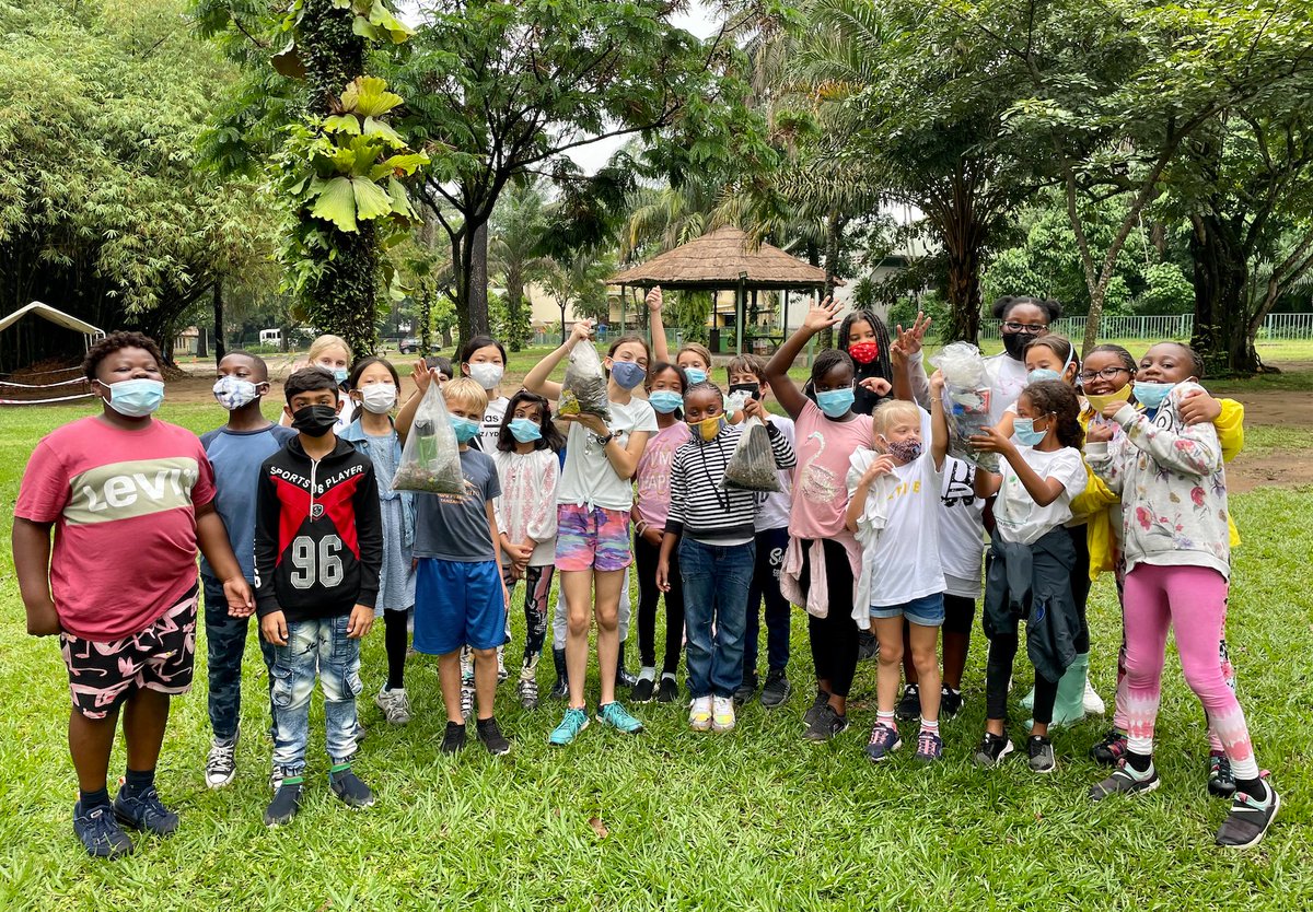 paulabaxter67's tweet image. Our Save the Planet student-initiated group collected 4 bags of trash at lunch-time today...just from the parking lot @TASOKinshasa! Shocked students began to discuss new ways of taking #action to curb trash reappearing...