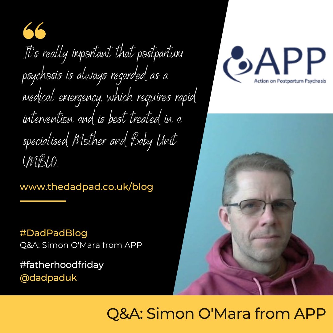 #FatherhoodFriday - As part of #MentalHealthAwarenessWeek2021, for today's #DadPadblog we've spoken with Simon from @ActionOnPP to find out all that #dads need to know about #postpartumpsychosis.
bit.ly/3tVaByp
#mentalhealthawareness #mentalhealthmatters #dadblog