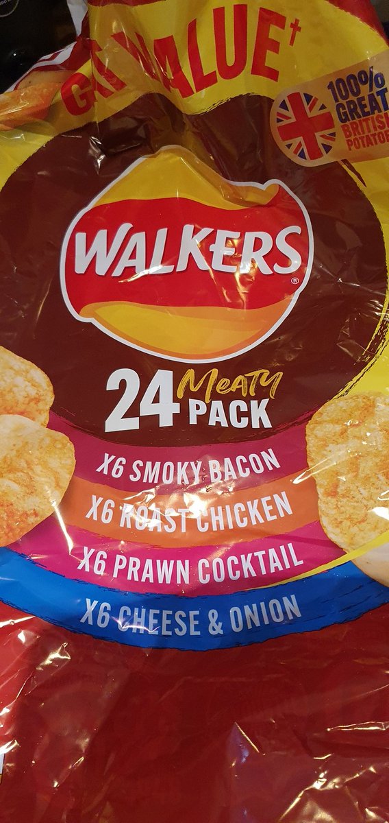 Bought these yesterday. Trying to figure out if <a href="/walkers_crisps/">Walkers Crisps</a> should really market them as meaty. What do you think? Cheese and onion? Really? Prawn? Tentative at best. Any thoughts <a href="/GaryLineker/">Gary Lineker</a>?