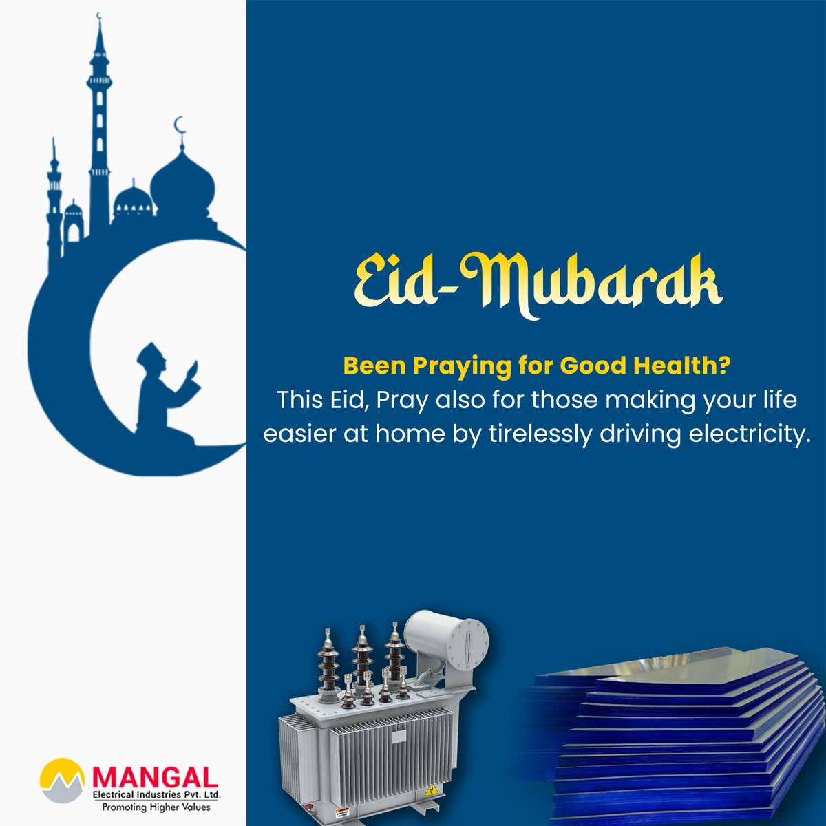 MeiplIndia's tweet photo. Eid Mubarak to you all. Warm wishes on this festival of peace and happiness. May Allah showers his countless blessings upon us and especially those who are tirelessly working to provide us unstopped electricity. They too are the frontline workers.

#EidMubarak #Eid #HappyEid https://t.co/ep51a4X2hZ