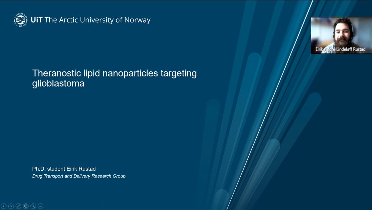 dtd_tromso's tweet image. Wednesday our PhD student @Rustadbuse presented his work at the department seminar. It was an excellent and interesting presentation about theranostic lipid nanoparticles targeting glioblastoma 😀👍