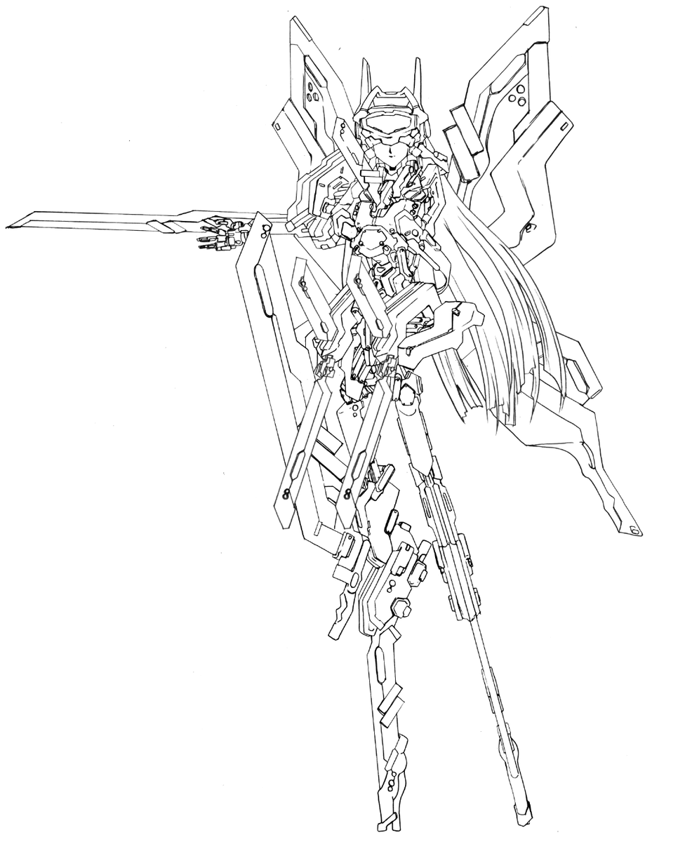 何か懐かしいネタだったので、線画あるからチョイ出して見ますか。実は大体のパーツがレイヤー分けされてて分解出来ます。 